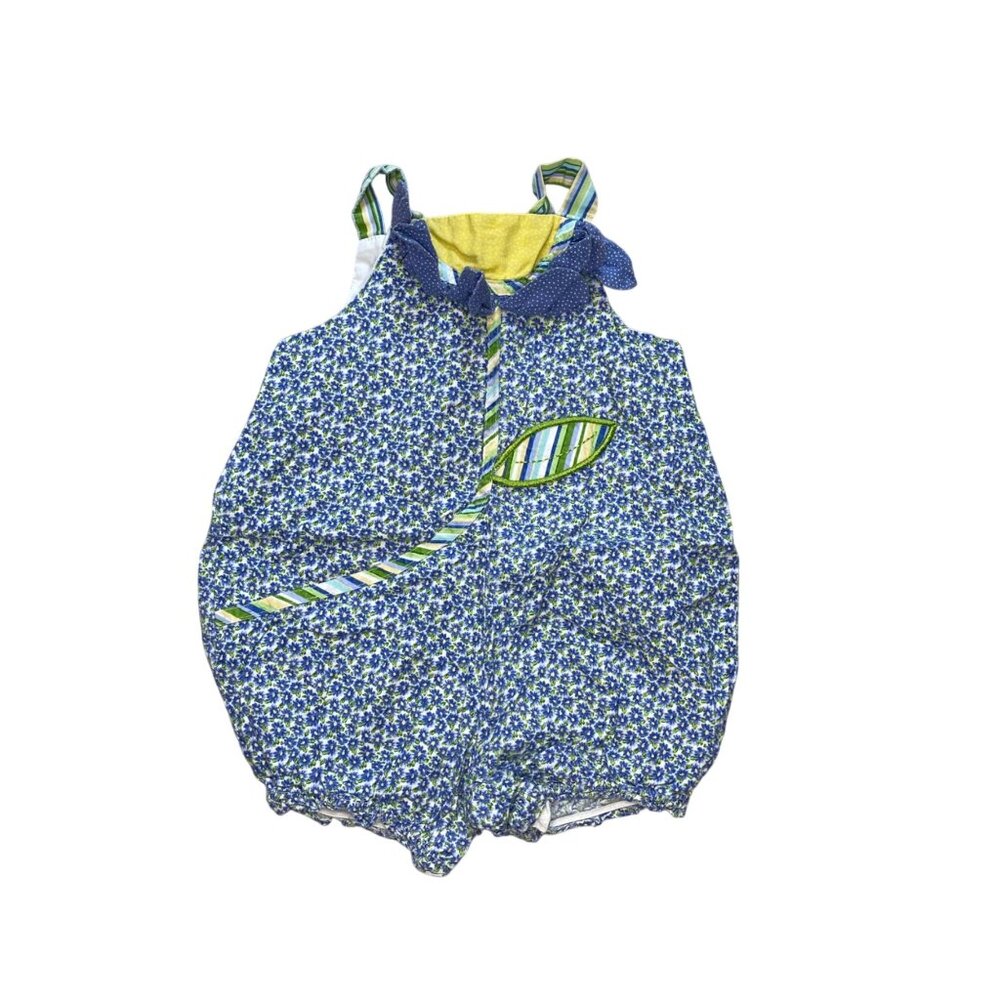 Vintage Picture Me Floral Romper Baby Girls Size 18 Months Flower Petal Neckline